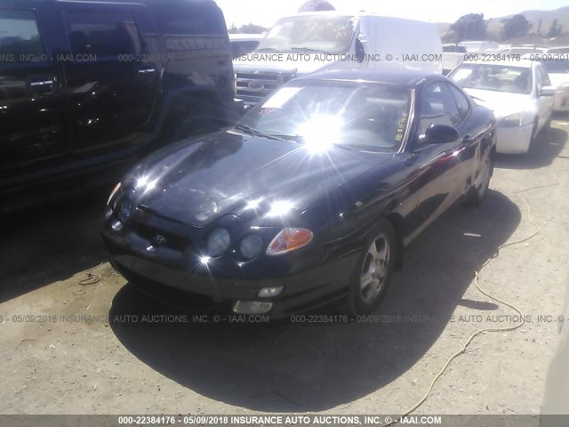 KMHJG35F01U241013 - 2001 HYUNDAI TIBURON BLACK photo 2