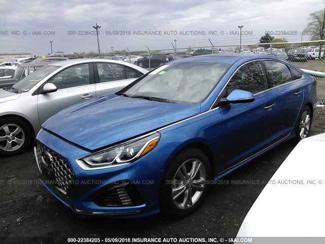 5NPE34AF9JH641045 - 2018 HYUNDAI SONATA SPORT/LIMITED BLUE photo 2