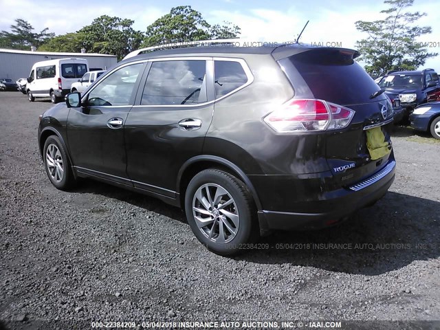 5N1AT2MT2FC788391 - 2015 NISSAN ROGUE S/SL/SV Dark Brown photo 3