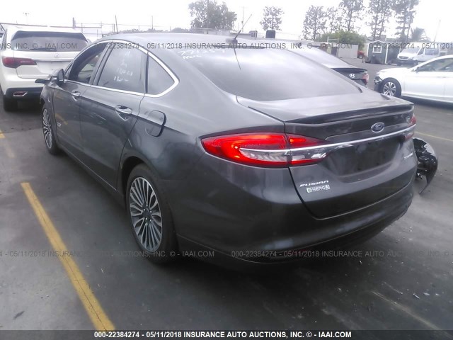 3FA6P0SU3JR167501 - 2018 FORD FUSION TITANIUM/PLATINUM PHEV GRAY photo 3