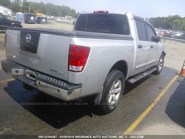 1N6BA0ED6CN311969 - 2012 NISSAN TITAN S/SV/SL/PRO-4X SILVER photo 4