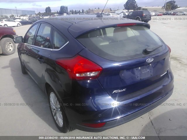 1FADP3N20HL287719 - 2017 FORD FOCUS TITANIUM BLUE photo 3