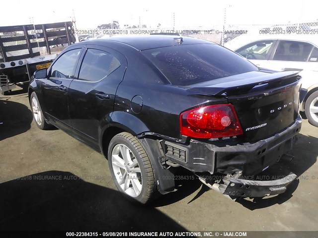 1C3CDZEG2CN327815 - 2012 DODGE AVENGER SXT BLACK photo 3