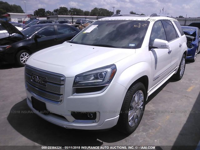 1GKKRTKDXGJ141196 - 2016 GMC ACADIA DENALI WHITE photo 2