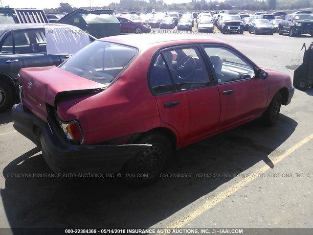 JT2EL43A2M0010391 - 1991 TOYOTA TERCEL DELUXE RED photo 4