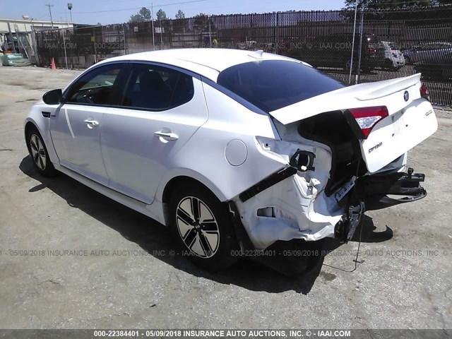 KNAGM4AD5D5061541 - 2013 KIA OPTIMA HYBRID WHITE photo 3