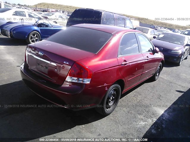 KNAFE222995667572 - 2009 KIA SPECTRA EX/LX/SX RED photo 4