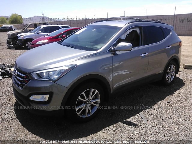 5XYZUDLA3FG294696 - 2015 HYUNDAI SANTA FE SPORT  GRAY photo 2