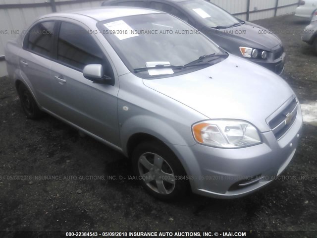 KL1TD56687B172356 - 2007 CHEVROLET AVEO LS SILVER photo 1
