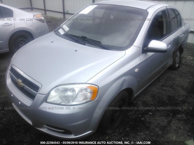 KL1TD56687B172356 - 2007 CHEVROLET AVEO LS SILVER photo 2