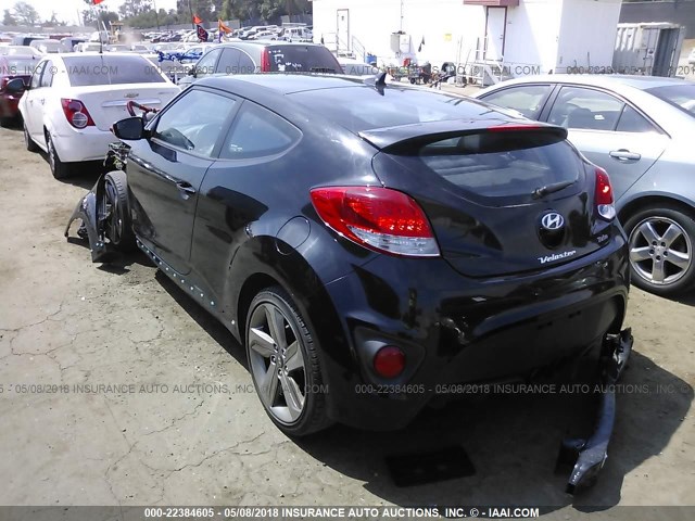 KMHTC6AE2FU235708 - 2015 HYUNDAI VELOSTER TURBO BLACK photo 3