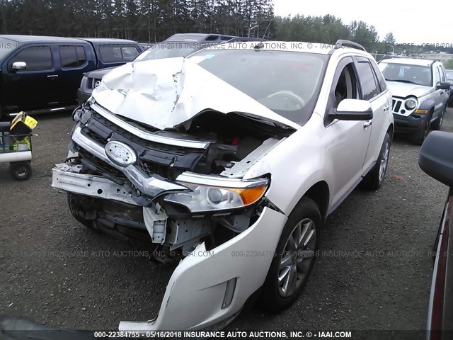 2FMDK4KC3BBB41622 - 2011 FORD EDGE LIMITED WHITE photo 2