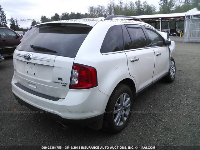 2FMDK4KC3BBB41622 - 2011 FORD EDGE LIMITED WHITE photo 4