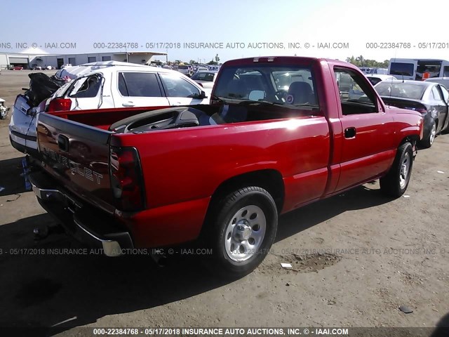 1GCEC14X85Z304240 - 2005 CHEVROLET SILVERADO C1500 RED photo 4