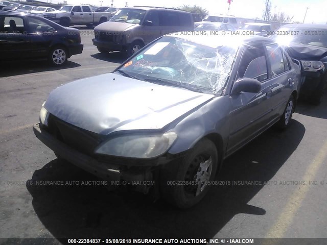 2HGES16345H586049 - 2005 HONDA CIVIC DX VP GRAY photo 2