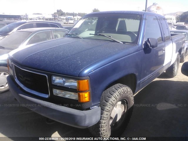 2GTEK19KXS1579953 - 1995 GMC SIERRA K1500 BLUE photo 2