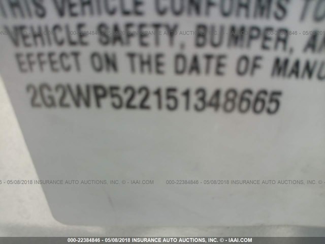 2G2WP522151348665 - 2005 PONTIAC GRAND PRIX SILVER photo 9