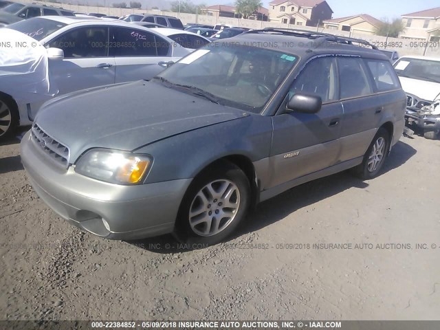 4S3BH675917652999 - 2001 SUBARU LEGACY OUTBACK AWP TEAL photo 2