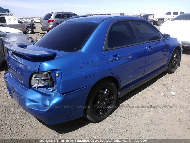 JF1GD29633G503612 - 2003 SUBARU IMPREZA WRX BLUE photo 4