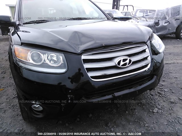 5XYZK4AGXCG132380 - 2012 HYUNDAI SANTA FE LIMITED BLACK photo 6