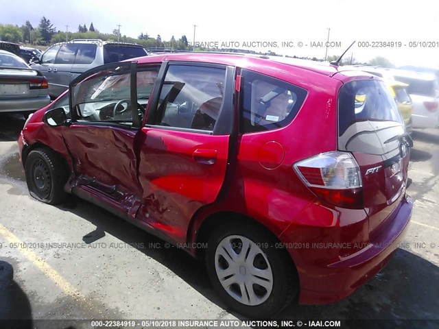 JHMGE87219S063677 - 2009 HONDA FIT RED photo 3