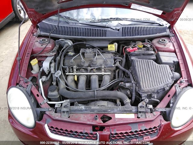 1B3ES56C15D250542 - 2005 DODGE NEON SXT RED photo 10