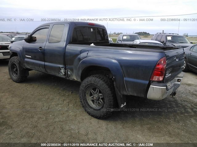 5TEUU42N58Z492672 - 2008 TOYOTA TACOMA ACCESS CAB BLUE photo 3