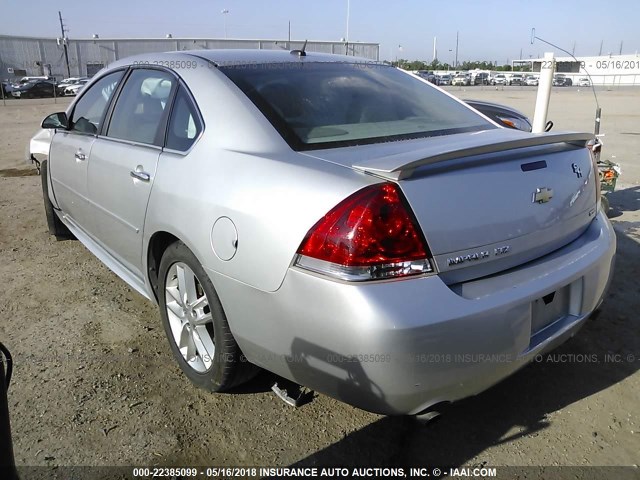 2G1WC5E36E1100349 - 2014 CHEVROLET IMPALA LIMITED LTZ SILVER photo 3