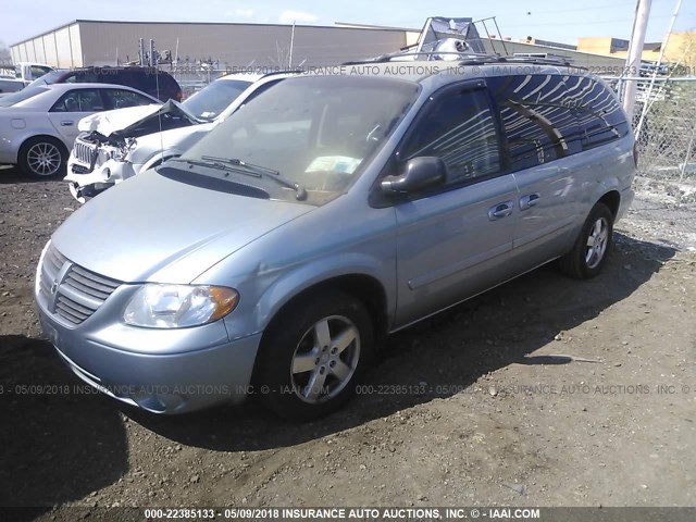 2D4GP44L65R518507 - 2005 DODGE GRAND CARAVAN SXT Light Blue photo 2