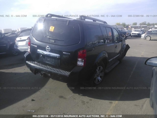 5N1AR1NB2CC603749 - 2012 NISSAN PATHFINDER S/LE/SE BLACK photo 4