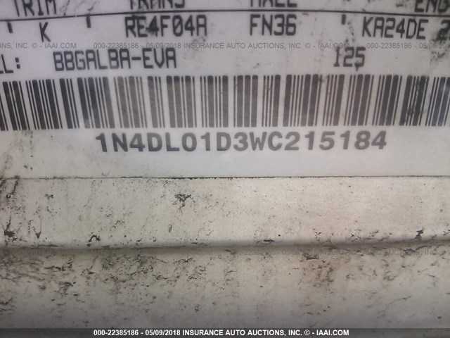 1N4DL01D3WC215184 - 1998 NISSAN ALTIMA XE/GXE/SE/GLE SILVER photo 9