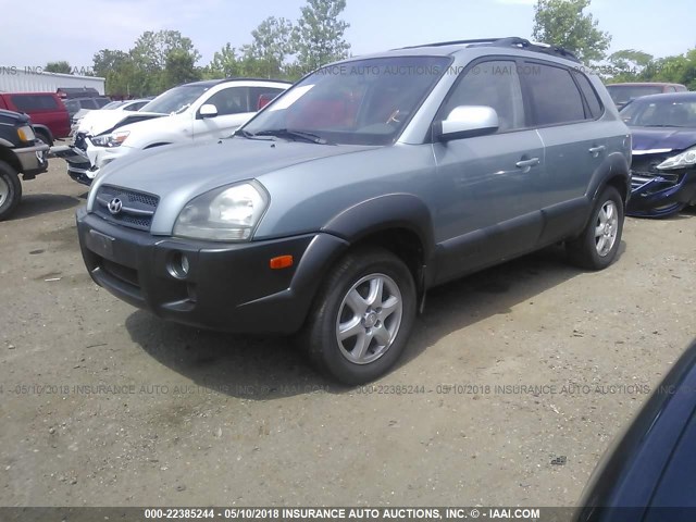 KM8JN72D45U210238 - 2005 HYUNDAI TUCSON GLS/LX BLUE photo 2