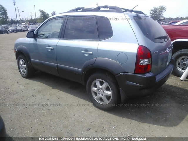 KM8JN72D45U210238 - 2005 HYUNDAI TUCSON GLS/LX BLUE photo 3