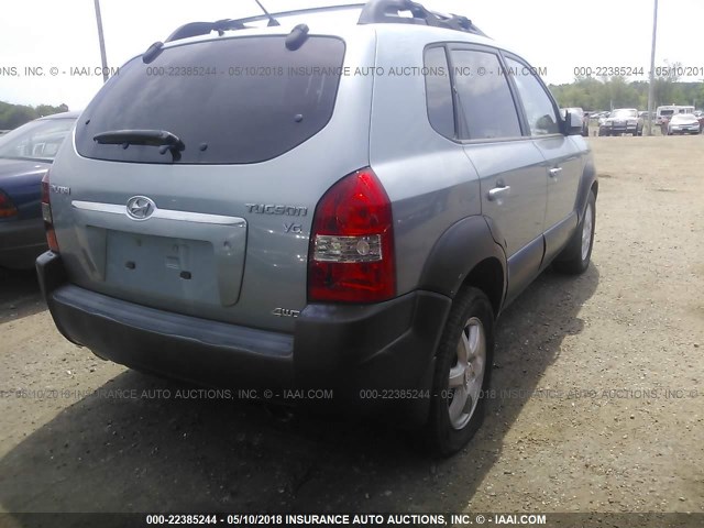 KM8JN72D45U210238 - 2005 HYUNDAI TUCSON GLS/LX BLUE photo 4