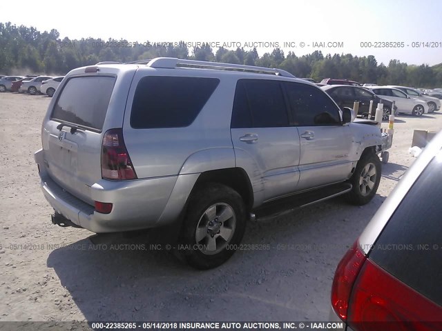 JTEBT17RX30026695 - 2003 TOYOTA 4RUNNER LIMITED SILVER photo 4