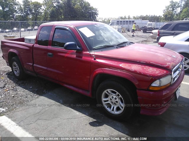 1D7GL32K14S555089 - 2004 DODGE DAKOTA SPORT RED photo 1