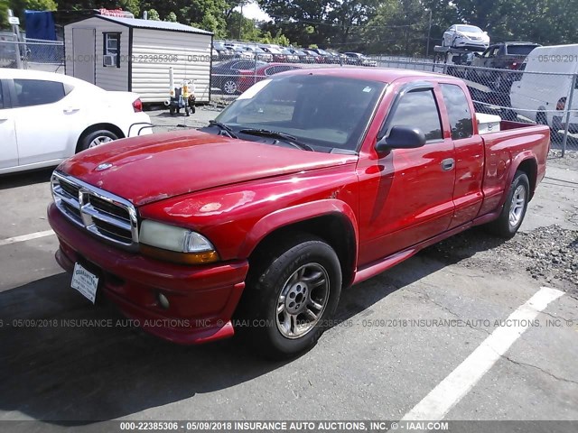 1D7GL32K14S555089 - 2004 DODGE DAKOTA SPORT RED photo 2