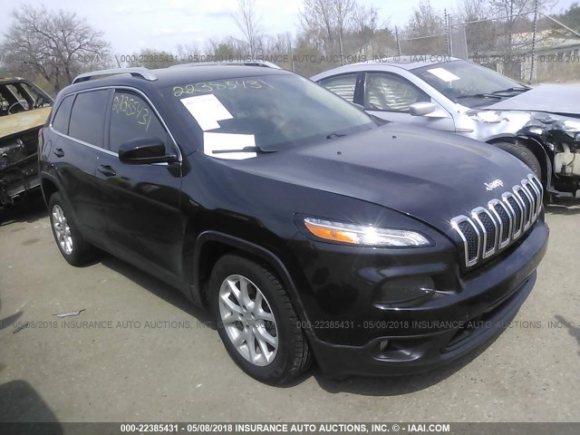 1C4PJLCB1EW102552 - 2014 JEEP CHEROKEE LATITUDE BLACK photo 1