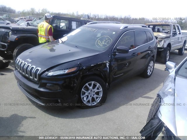 1C4PJLCB1EW102552 - 2014 JEEP CHEROKEE LATITUDE BLACK photo 2