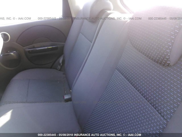 KL1TD66648B036216 - 2008 CHEVROLET AVEO LS GRAY photo 8