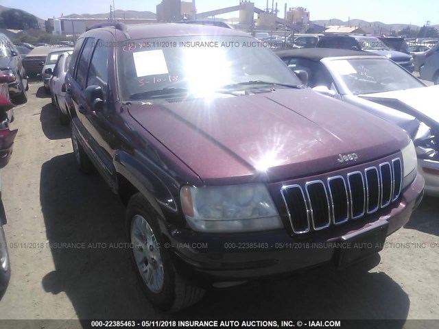 1J4GX58N02C311916 - 2002 JEEP GRAND CHEROKEE LIMITED BURGUNDY photo 1