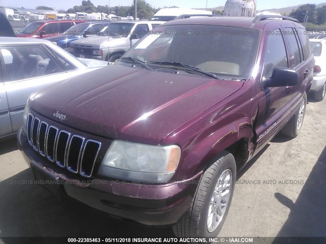 1J4GX58N02C311916 - 2002 JEEP GRAND CHEROKEE LIMITED BURGUNDY photo 2