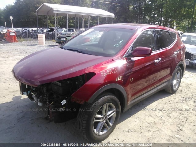 5XYZT3LB2HG449151 - 2017 HYUNDAI SANTA FE SPORT  RED photo 2