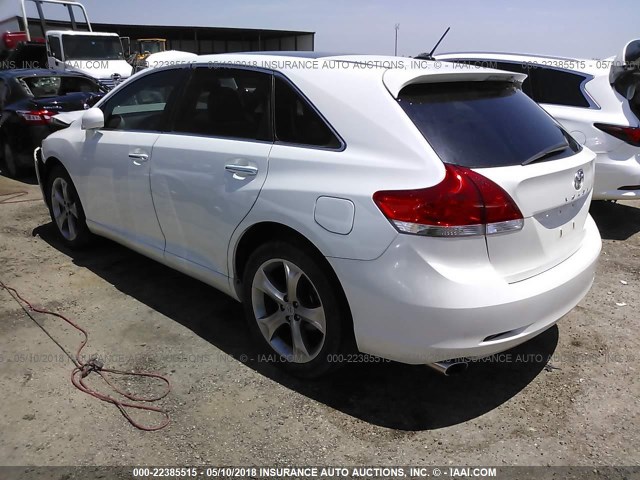 4T3ZK3BB2BU045246 - 2011 TOYOTA VENZA WHITE photo 3