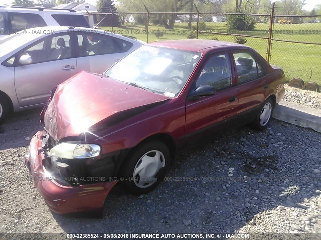 1Y1SK52821Z439132 - 2001 CHEVROLET GEO PRIZM LSI RED photo 2