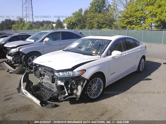 3FA6P0LU7DR166371 - 2013 FORD FUSION SE HYBRID WHITE photo 2