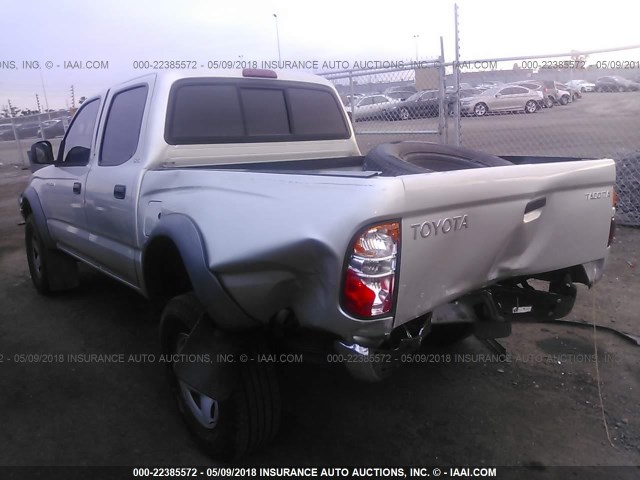 5TEGM92N42Z109001 - 2002 TOYOTA TACOMA DOUBLE CAB PRERUNNER GRAY photo 3