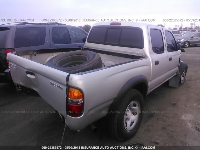 5TEGM92N42Z109001 - 2002 TOYOTA TACOMA DOUBLE CAB PRERUNNER GRAY photo 4