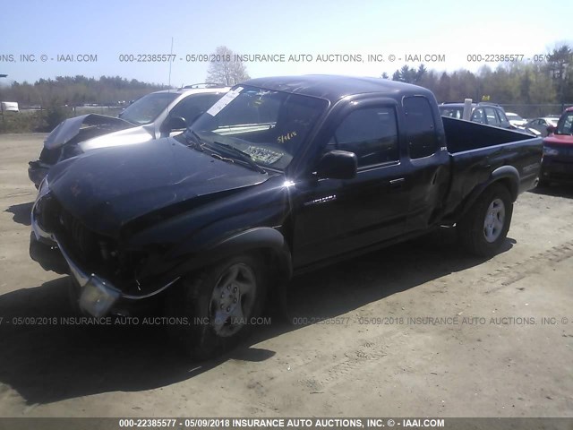 5TEWN72N63Z155900 - 2003 TOYOTA TACOMA XTRACAB BLACK photo 2