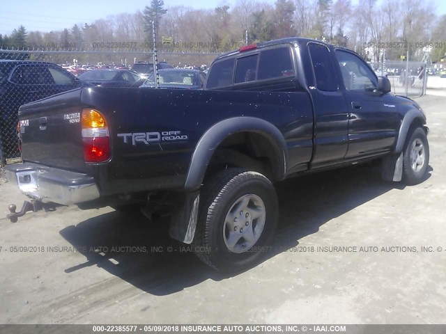 5TEWN72N63Z155900 - 2003 TOYOTA TACOMA XTRACAB BLACK photo 4